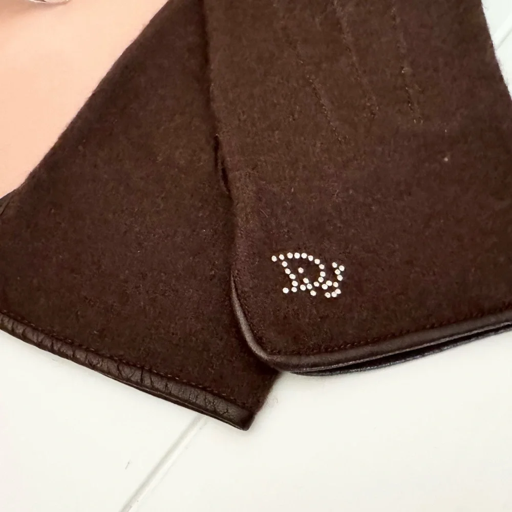 New Vintage Dior Brown Cashmere Gloves
